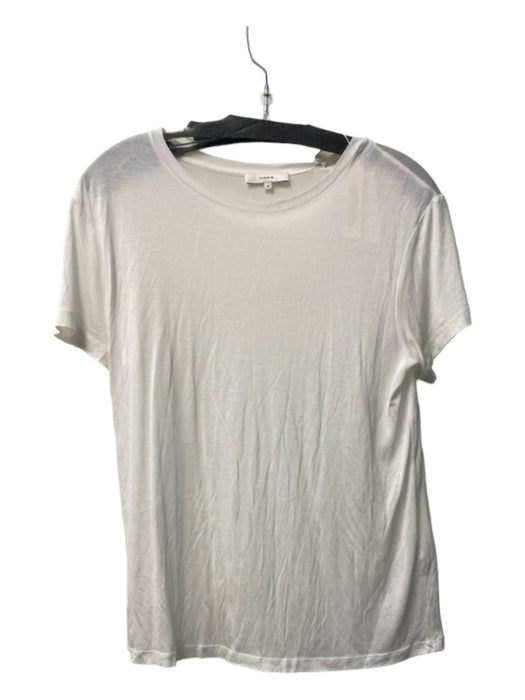 Vince Size Medium White Modal Short Sleeve Round Neck T Shirt Top White / Medium
