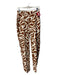 Spanx Size XS White & Brown Cotton Blend Zebra Flat Front Slim Ankle Pants White & Brown / XS