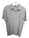 Theory Size M White & Blue Cotton Blend Striped Polo Men's Short Sleeve M