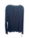 Theory Size M Navy Cotton Blend Solid Henley Men's Long Sleeve Shirt M