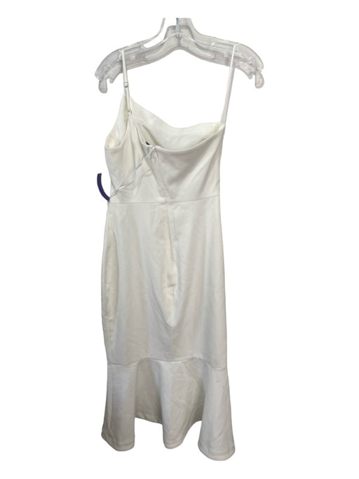 Likely Size 4 Cream Polyester & Rayon Cutout Asymetrical Midi Dress Cream / 4