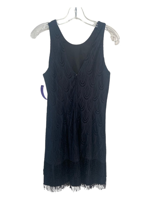 Lilly Pulitzer Size 2 Black Lace Fringe Sleeveless Back Zip Dress Black / 2