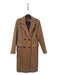 Topshop Size 8 Brown Wool Blend Collared Double Breast Long longsleeve Coat Brown / 8