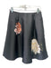 Sachin + Babi Size 8 Black & Multi Nylon Pleated Embroidered Floral Skirt Black & Multi / 8