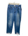 Good American Size 30 Med Wash Cotton Denim Distressed High Rise Straight Jeans Med Wash / 30