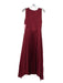 Elie Tahari Size L Red Poly Blend Pleated Sleeveless Scoop Neck Maxi Dress Red / L