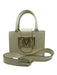 Mario Valentino Cream Leather 2 Handles Gold Hardware Button Closure Logo Bag Cream / S