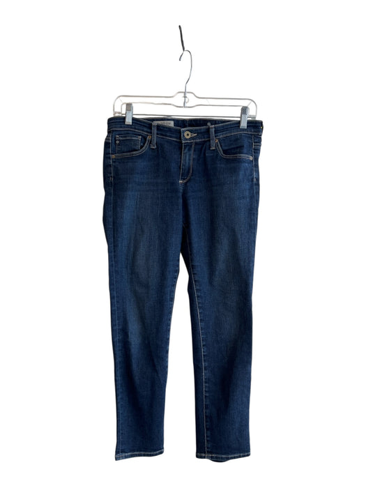 AG Size 27 Dark denim Cotton Blend Contrast Stitch Low Rise 5 Pocket Jeans Dark denim / 27