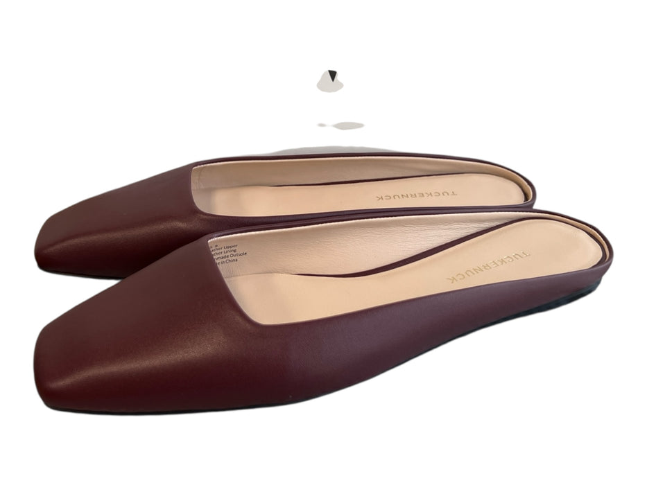Tuckernuck Shoe Size 8 Oxblood Leather Square Toe Slide Open Heel Flat Shoes Oxblood / 8
