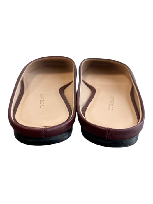 Tuckernuck Shoe Size 8 Oxblood Leather Square Toe Slide Open Heel Flat Shoes Oxblood / 8