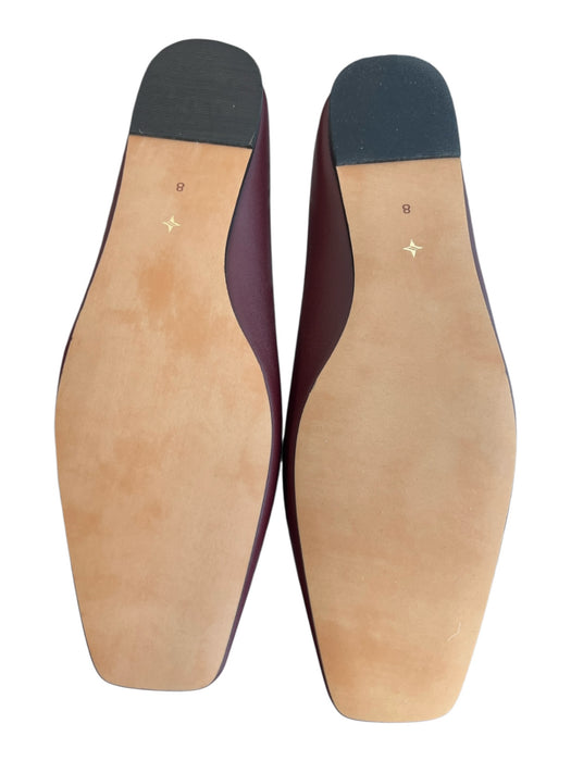 Tuckernuck Shoe Size 8 Oxblood Leather Square Toe Slide Open Heel Flat Shoes Oxblood / 8