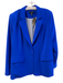 Aqua Size M Blue Polyester 2 Buttons Front Pockets Shoulder Pads Oversize Blazer Blue / M