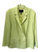 BCBG Maxazria Size L Green Polyester Double Breast Blazer Long Sleeve Jacket Green / L