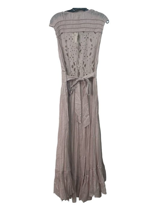 Mes Demoiselles Size 42 Dusty Pink Cotton Surplice Sleeveless eyelet Maxi Dress Dusty Pink / 42