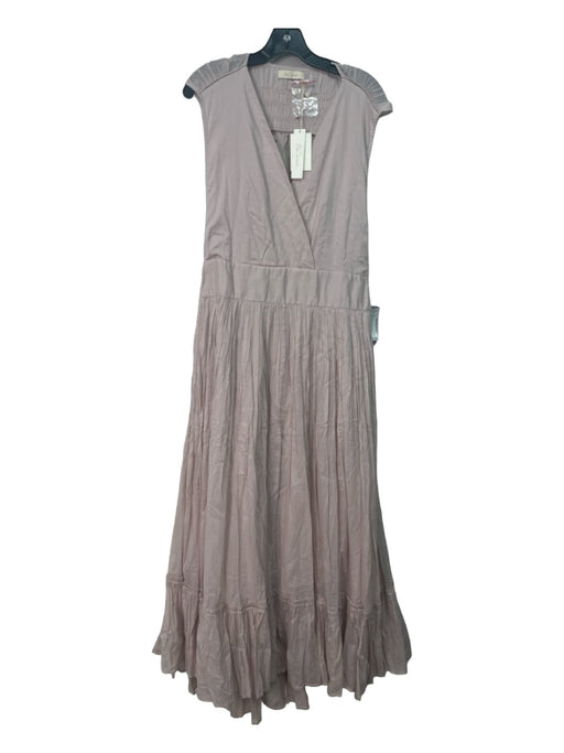 Mes Demoiselles Size 42 Dusty Pink Cotton Surplice Sleeveless eyelet Maxi Dress Dusty Pink / 42