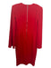 Alexia Admor Size L Red Polyester Blend Shoulder Pads Long Flutter Sleeves Dress Red / L