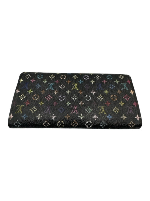 Louis Vuitton Black & Multi Coated Canvas Monogram GHW Wallets Black & Multi