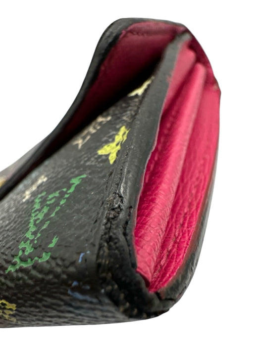 Louis Vuitton Black & Multi Coated Canvas Monogram GHW Wallets Black & Multi