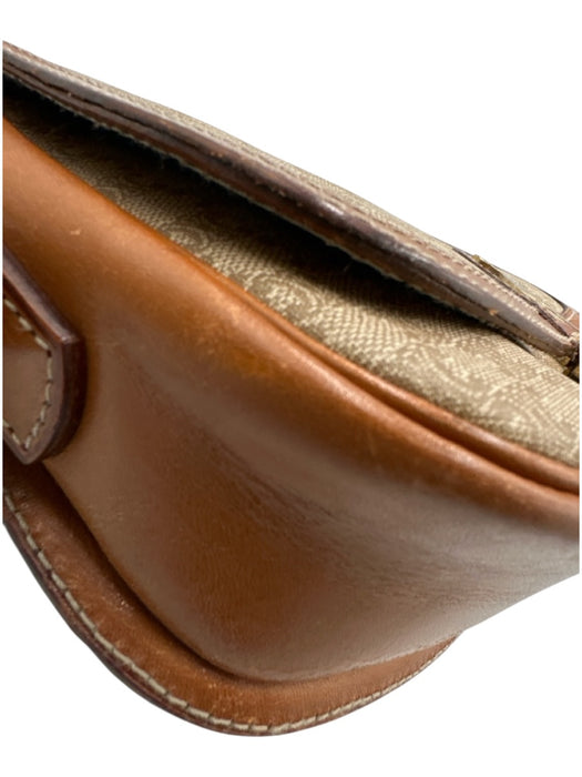 Celine Beige & Tan Coated Canvas Monogram Leather Crossbody Vintage Bag Beige & Tan / XS