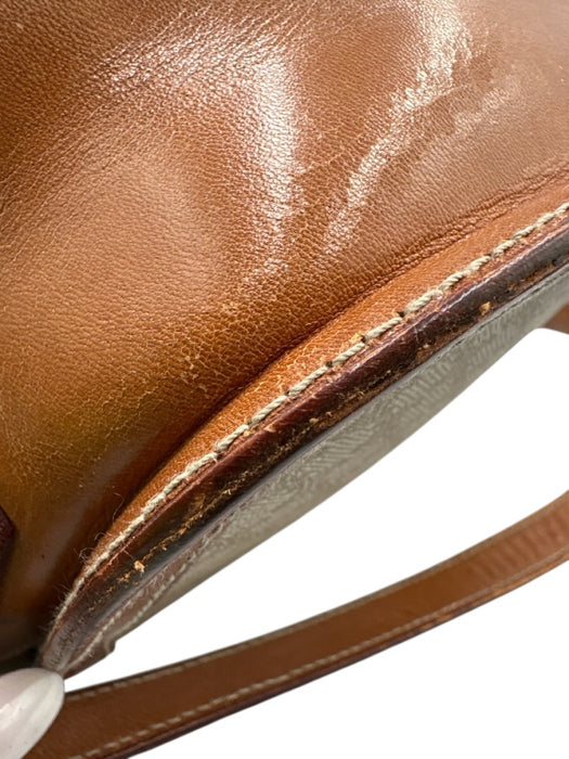 Celine Beige & Tan Coated Canvas Monogram Leather Crossbody Vintage Bag Beige & Tan / XS