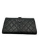 Chanel Black Leather Quilted Lambskin Continental Vintage Wallets Black