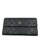 Chanel Black Leather Quilted Lambskin Continental Vintage Wallets Black
