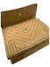 Chanel Beige Leather Chevron Logo Wallets Beige