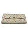 Louis Vuitton White & Multi Coated Canvas Monogram GHW Wallets White & Multi