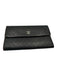 Chanel Black Leather Quilted Snap Continental Vintage Wallets Black