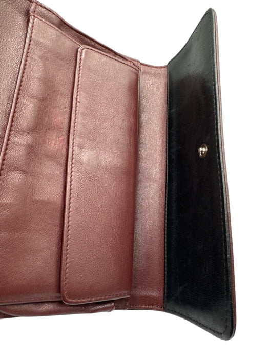 Chanel Black Leather Quilted Snap Continental Vintage Wallets Black