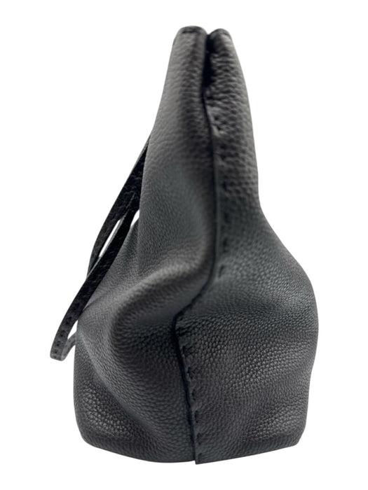 Fendi Black & Blue Leather Pebbled Reversible Tote Bag Black & Blue / Medium