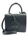 Loewe Black Leather Stitching Top Handle Crossbody Strap Bag Black