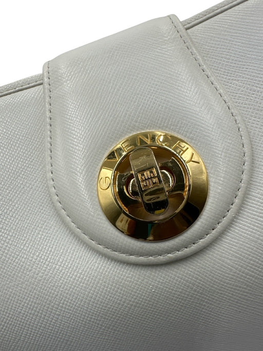 Givenchy White Leather GHW Turn Lock Top Handle Square Bag White / S