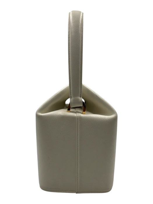 Givenchy White Leather GHW Turn Lock Top Handle Square Bag White / S