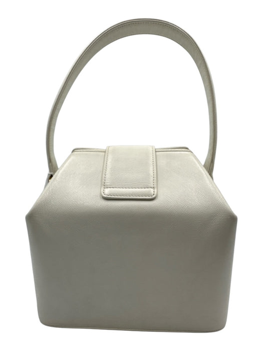 Givenchy White Leather GHW Turn Lock Top Handle Square Bag White / S