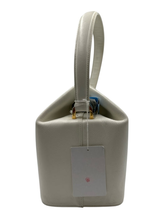 Givenchy White Leather GHW Turn Lock Top Handle Square Bag White / S