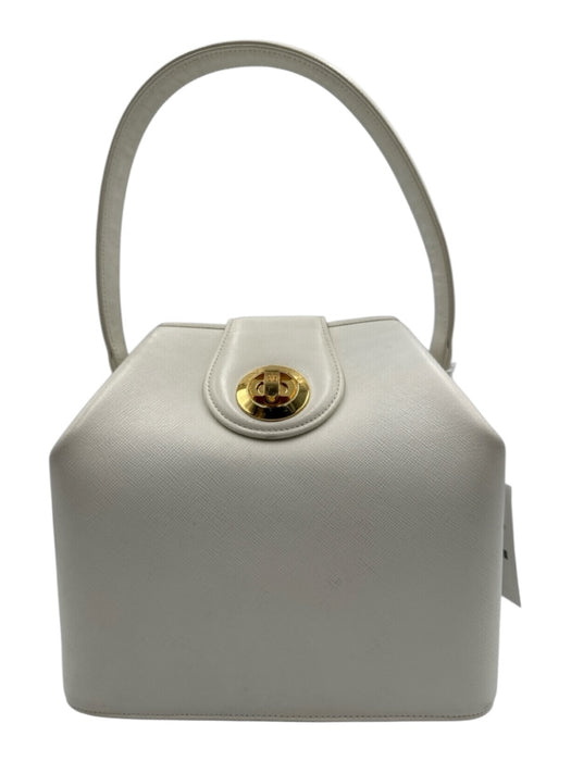 Givenchy White Leather GHW Turn Lock Top Handle Square Bag White / S