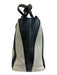 Chloe Gray & Black Leather Color Block Zip Top Tote Bag Gray & Black / L