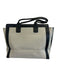 Chloe Gray & Black Leather Color Block Zip Top Tote Bag Gray & Black / L