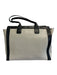 Chloe Gray & Black Leather Color Block Zip Top Tote Bag Gray & Black / L