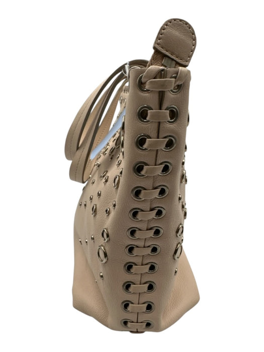 Ferragamo Ballet Pink Leather Silver Hardware Grommets Shoulder Bag Vintage Bag Ballet Pink / Small