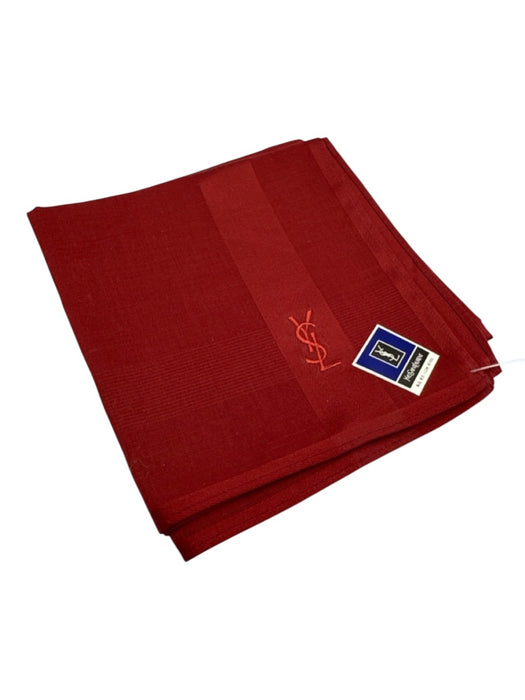 Yves Saint Laurent Red Silk Solid Vintage Men's Scarf Red