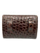 Ferragamo Brown Leather Croc Embossed Gold Chain Crossbody Belt Bag Bag Brown / XXS