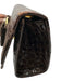 Ferragamo Brown Leather Croc Embossed Gold Chain Crossbody Belt Bag Bag Brown / XXS
