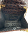 Ferragamo Brown Leather Croc Embossed Gold Chain Crossbody Belt Bag Bag Brown / XXS