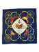 Hermes Navy, Cream, Red Silk Baroque Print Vintage scarf Navy, Cream, Red / 90cm