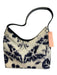 Gucci Beige & Navy Canvas Abstract Silver Hardware Shoulder Bag Vintage Bag Beige & Navy / Small