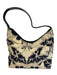Gucci Beige & Navy Canvas Abstract Silver Hardware Shoulder Bag Vintage Bag Beige & Navy / Small