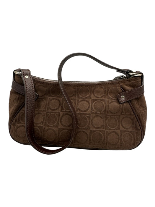 Ferragamo Brown Fabric Monogram Shoulder Bag Vintage Bag Brown / XS