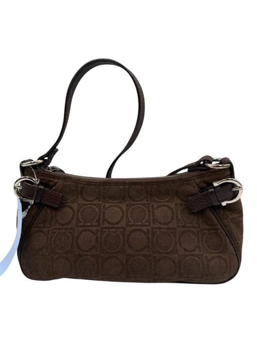 Ferragamo Brown Fabric Monogram Shoulder Bag Vintage Bag Brown / XS